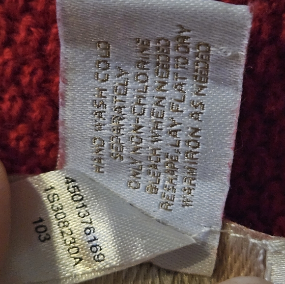 Chico Size 3 Red Knit Sweater Asymmetrical Gold Zipper - Picture 8 of 9